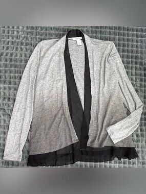 ❤️ White House Black Market Gray Black Ombré Cardigan Long Sleeve Shirt Top (B9